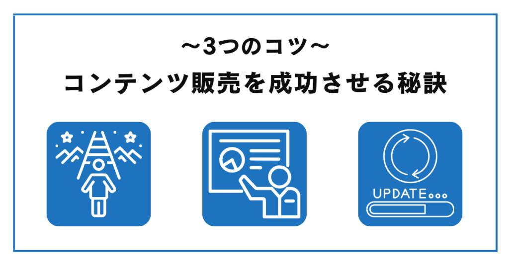 【3つのコツ】コンテンツ販売の成功に不可欠な視点