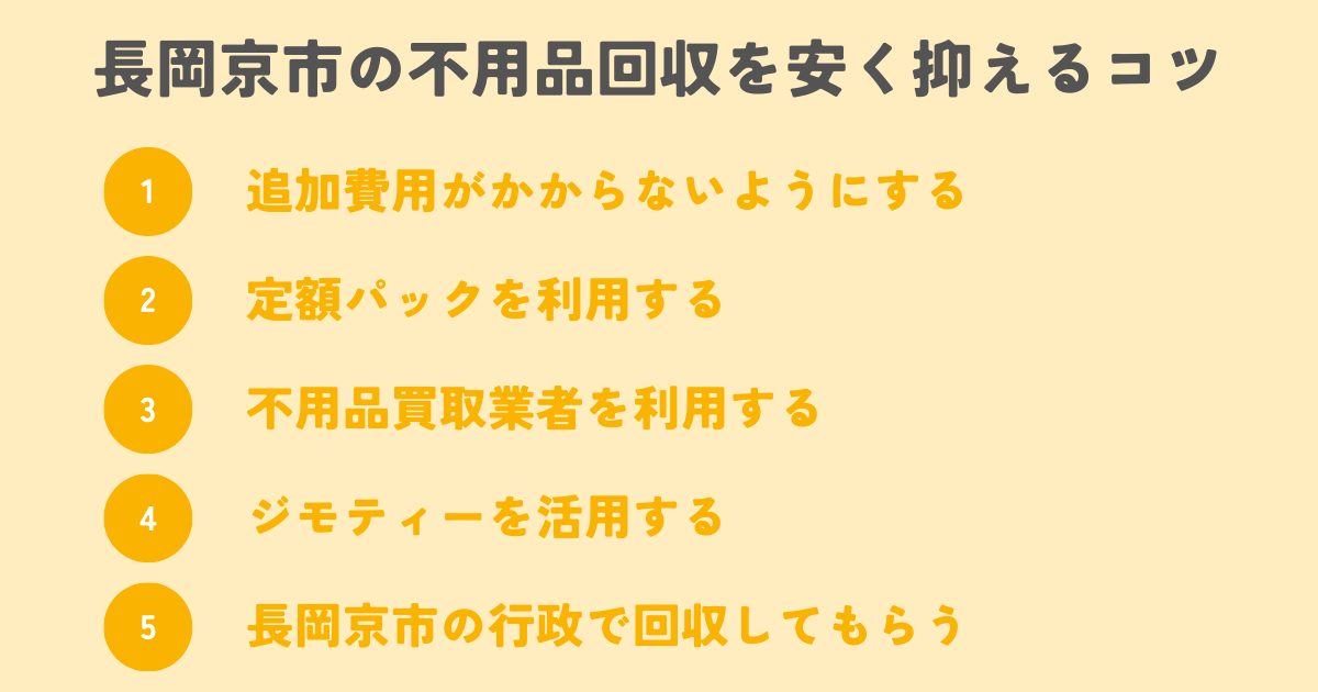 長岡京市の不用品回収を安く抑えるコツは？