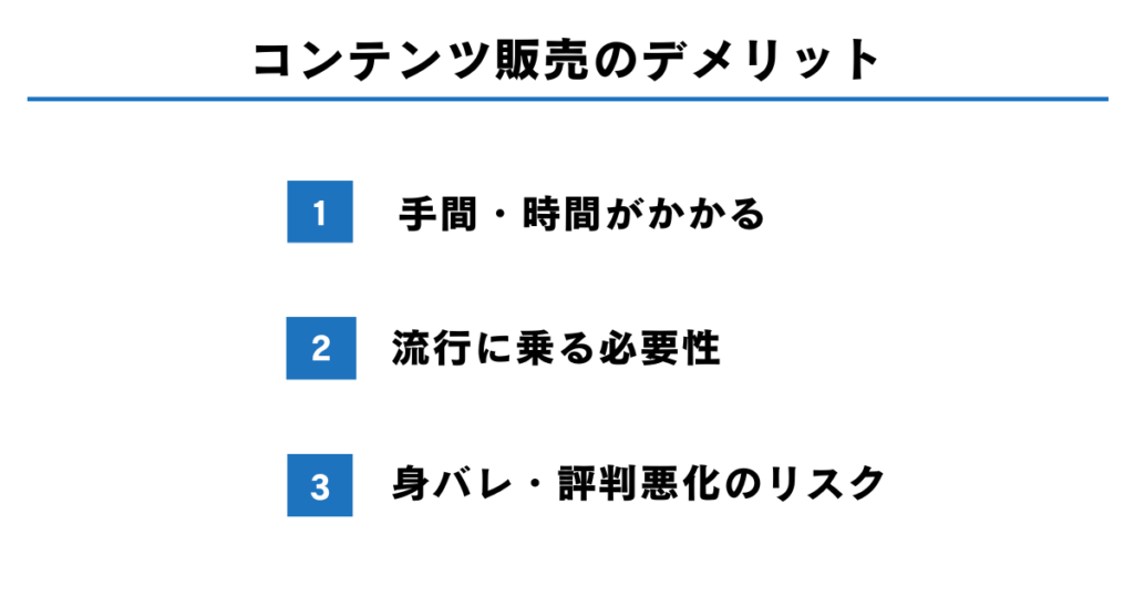 デメリットと対処法 コンテンツ販売に副業で取り組む場合