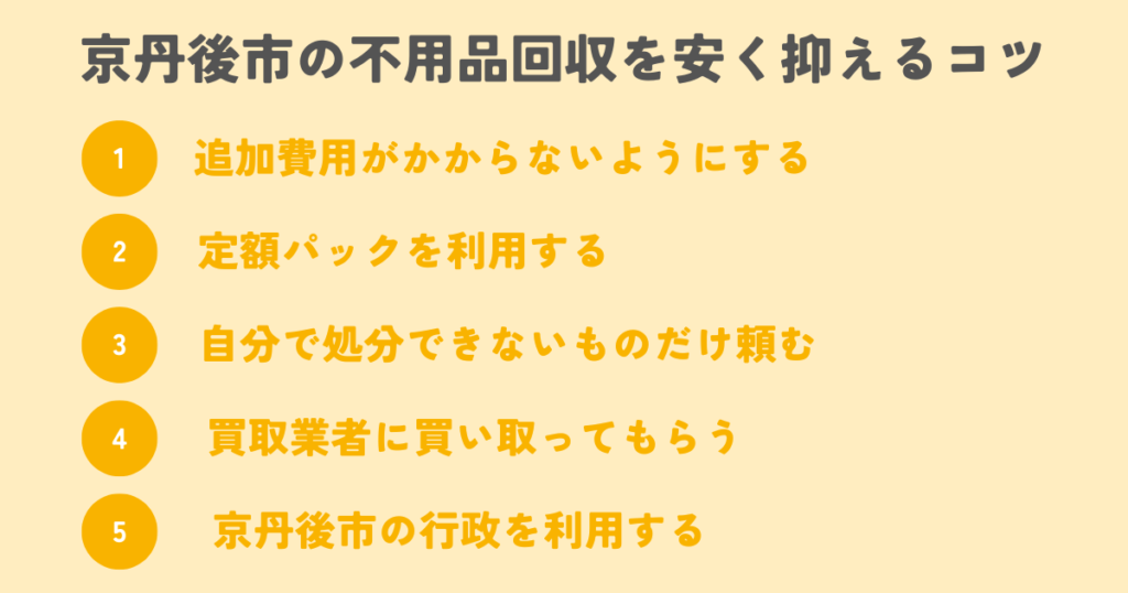 京丹後市の不用品回収を安く抑えるコツは？