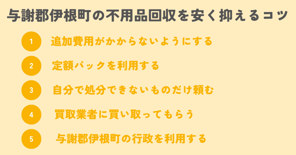 与謝郡伊根町の不用品回収を安く抑えるコツは？