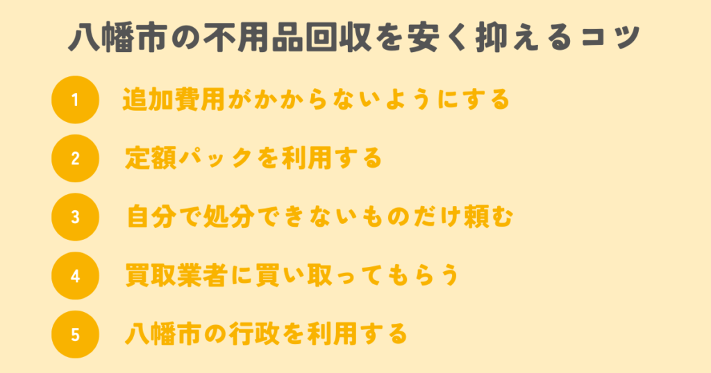 八幡市の不用品回収を安く抑えるコツは？