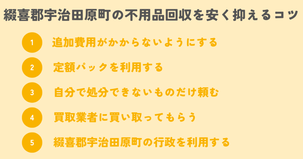 綴喜郡宇治田原町の不用品回収を安く抑えるコツは？