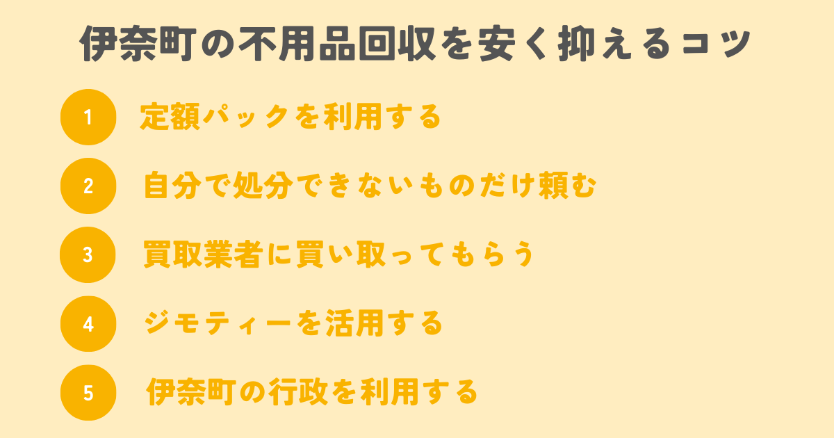 伊奈町の不用品回収を安く抑えるコツは？