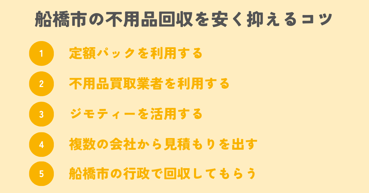 船橋市の不用品回収を安く抑えるコツは？