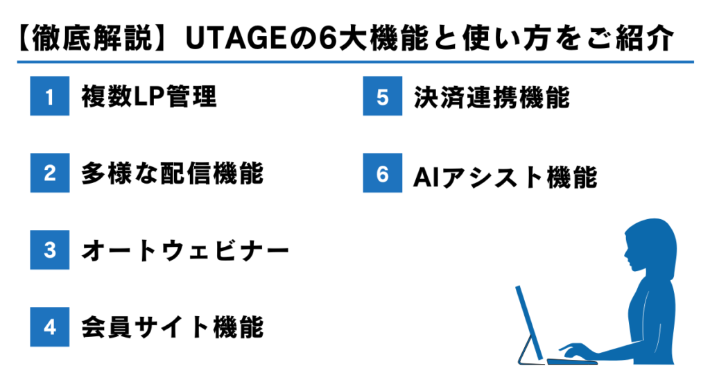 【徹底解説】UTAGEの6大機能と使い方をご紹介