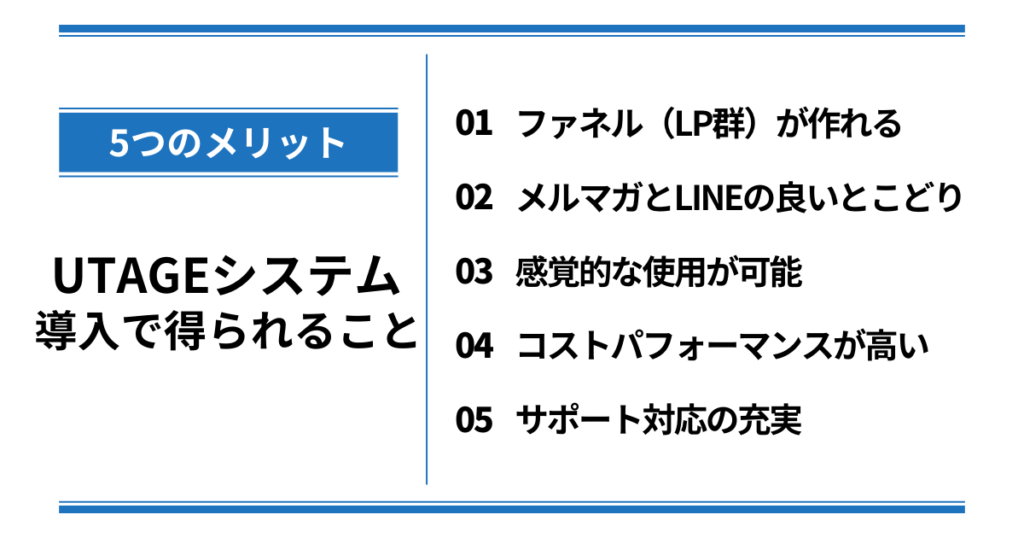 【5つのメリット】UTAGEシステムの導入で得られること