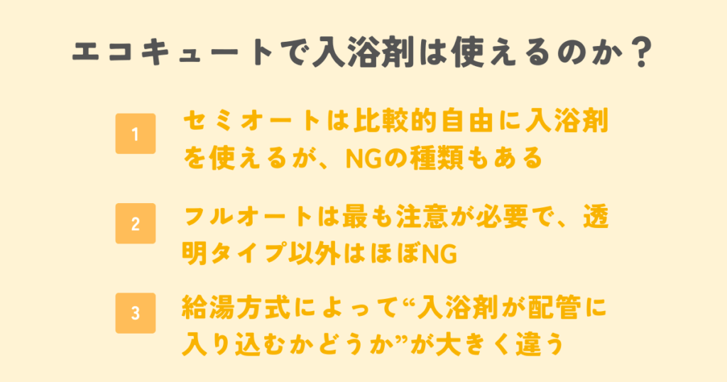 エコキュートで入浴剤は使用できる?